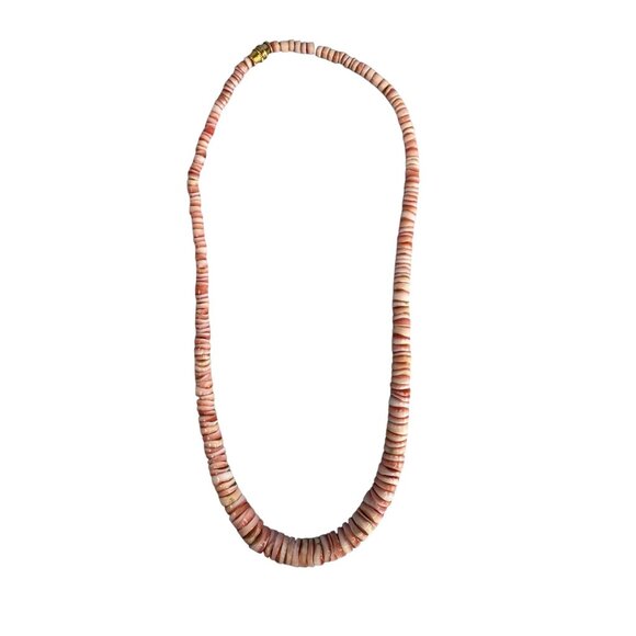 Spiny Oyster Puma Shell Heshi Tribal Necklace 17 1/2" - Picture 8 of 8